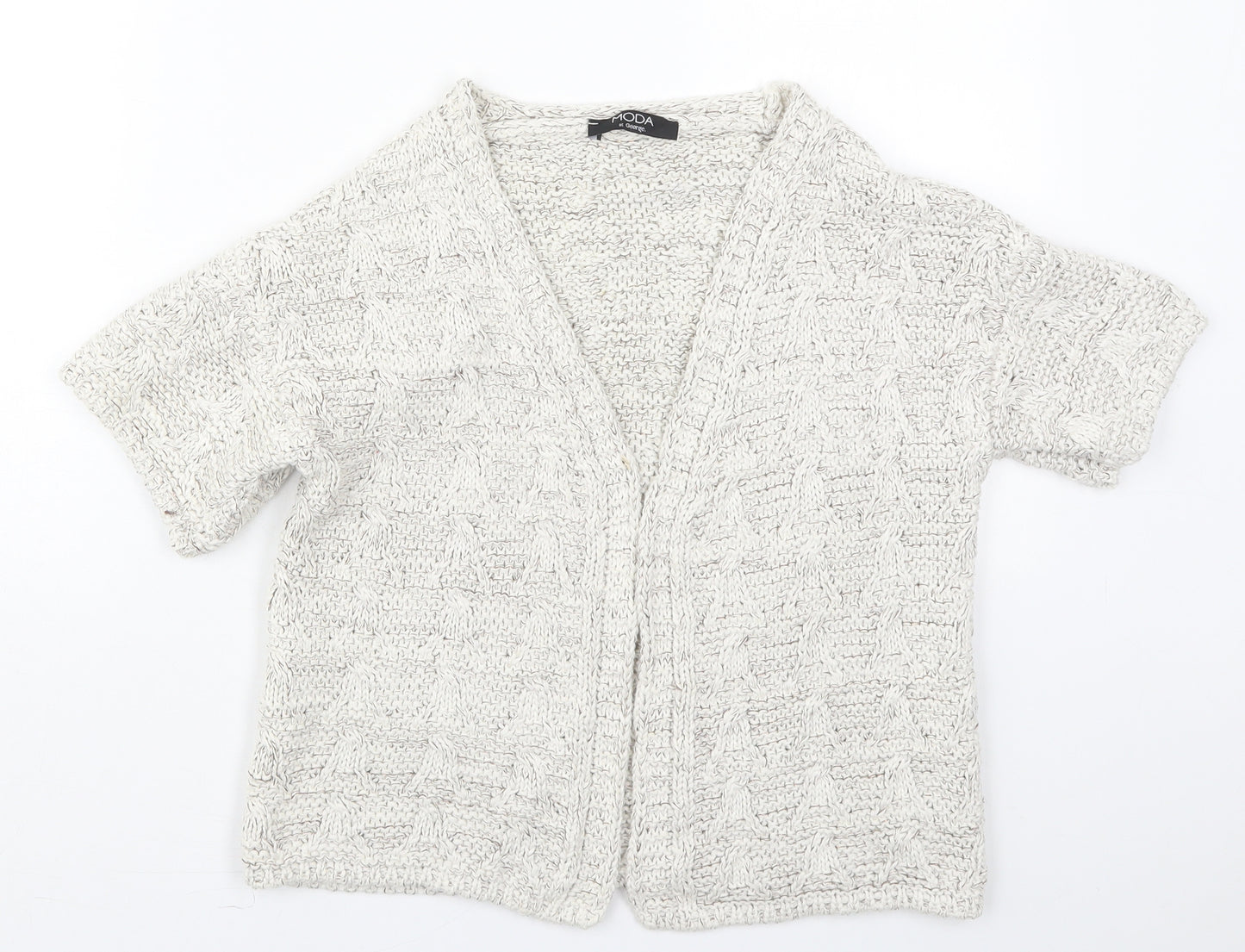 George Womens Ivory V-Neck  Cotton Cardigan Jumper Size 10