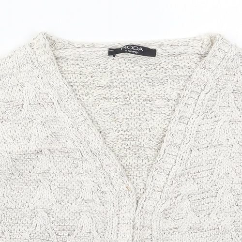 George Womens Ivory V-Neck  Cotton Cardigan Jumper Size 10