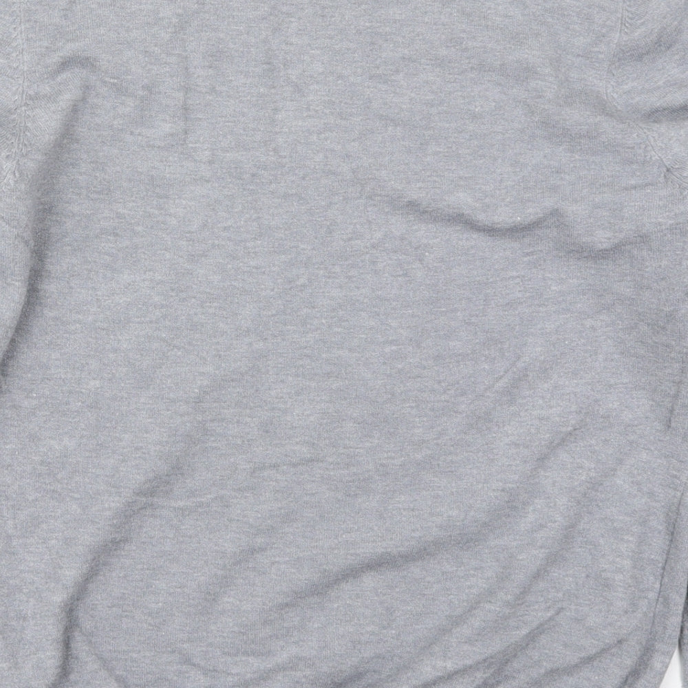 Marks and Spencer Womens Grey Crew Neck  Acrylic Pullover Jumper Size 14   - Stars