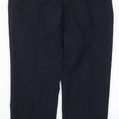 Marks and Spencer Womens Blue  Polyester Trousers  Size 12 L27.5 in Regular Hook & Eye