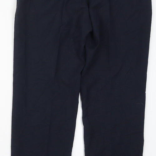 Marks and Spencer Womens Blue  Polyester Trousers  Size 12 L27.5 in Regular Hook & Eye