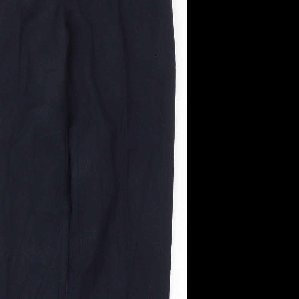 Marks and Spencer Womens Blue  Polyester Trousers  Size 12 L27.5 in Regular Hook & Eye