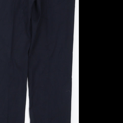 Marks and Spencer Womens Blue  Polyester Trousers  Size 12 L27.5 in Regular Hook & Eye