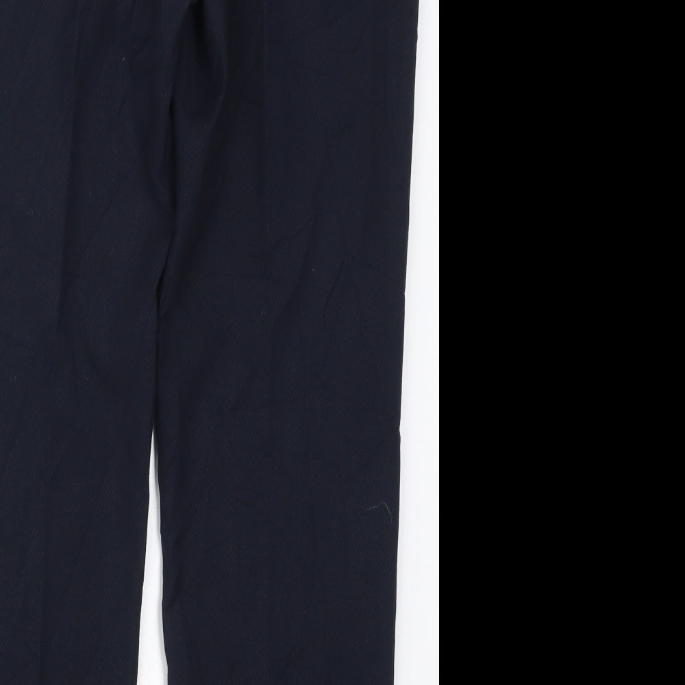 Marks and Spencer Womens Blue  Polyester Trousers  Size 12 L27.5 in Regular Hook & Eye