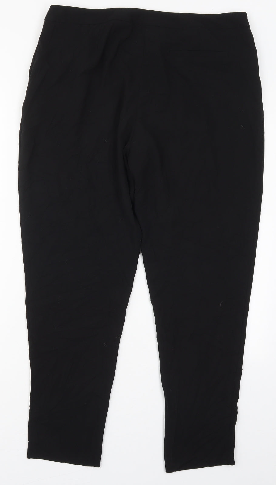 George Womens Black  Polyester Trousers  Size 14 L28 in Regular Hook & Eye