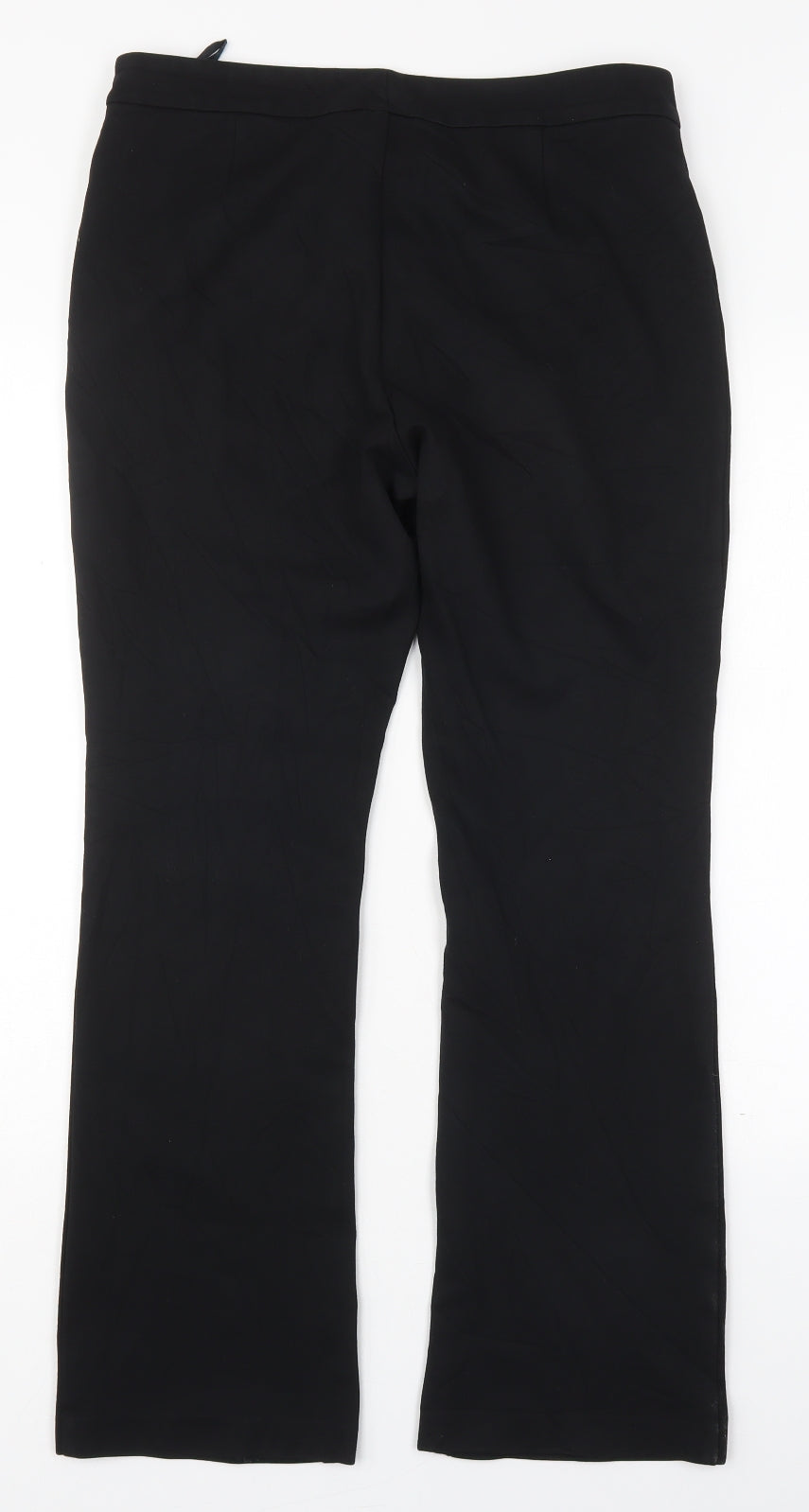 Marks and Spencer Womens Black  Polyester Trousers  Size 30 in L28 in Regular Hook & Eye