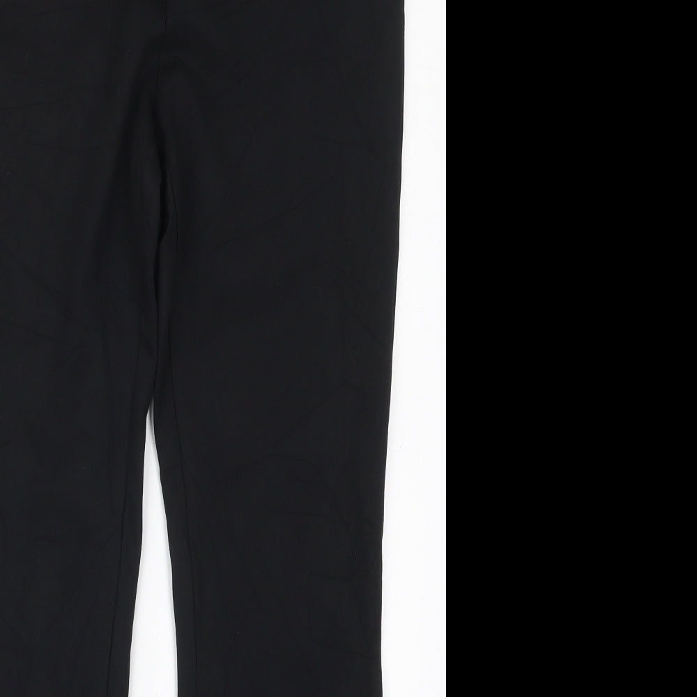 Marks and Spencer Womens Black  Polyester Trousers  Size 30 in L28 in Regular Hook & Eye
