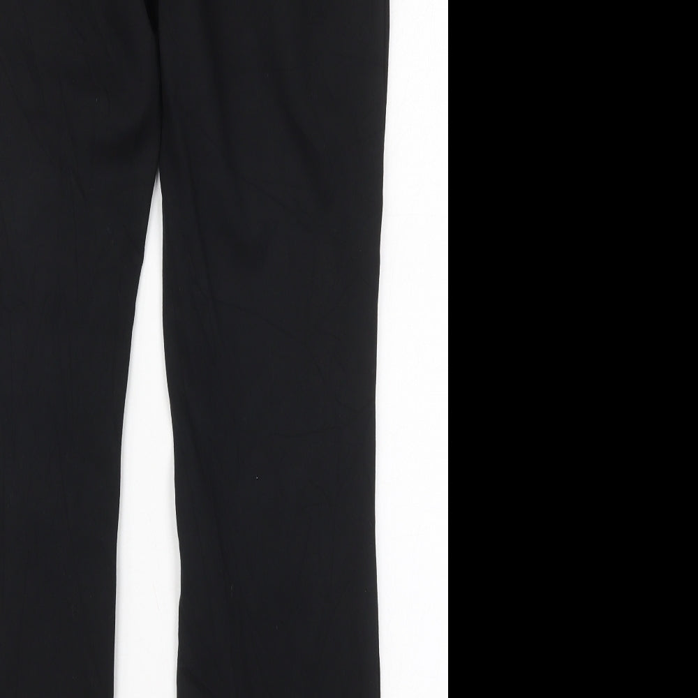 Marks and Spencer Womens Black  Polyester Trousers  Size 30 in L28 in Regular Hook & Eye