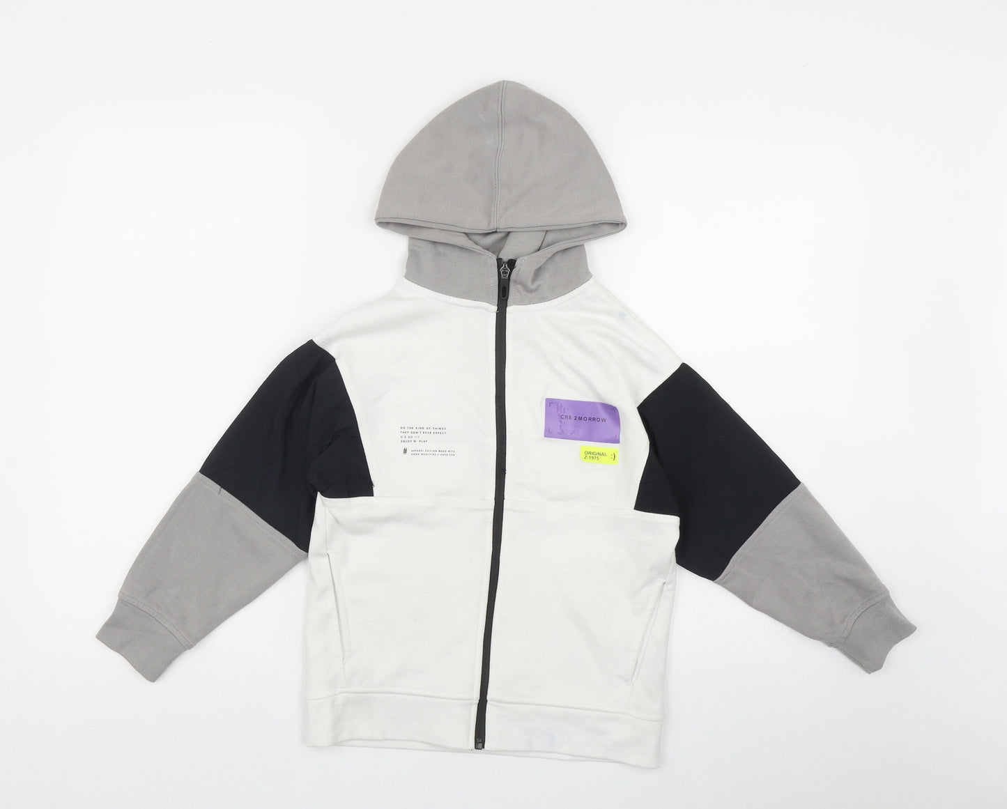 Zara Girls Grey  Cotton Full Zip Hoodie Size 7 Years