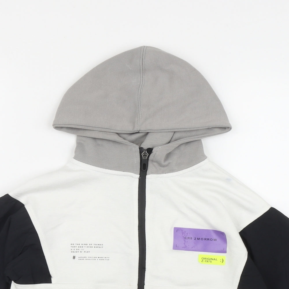 Zara Girls Grey  Cotton Full Zip Hoodie Size 7 Years