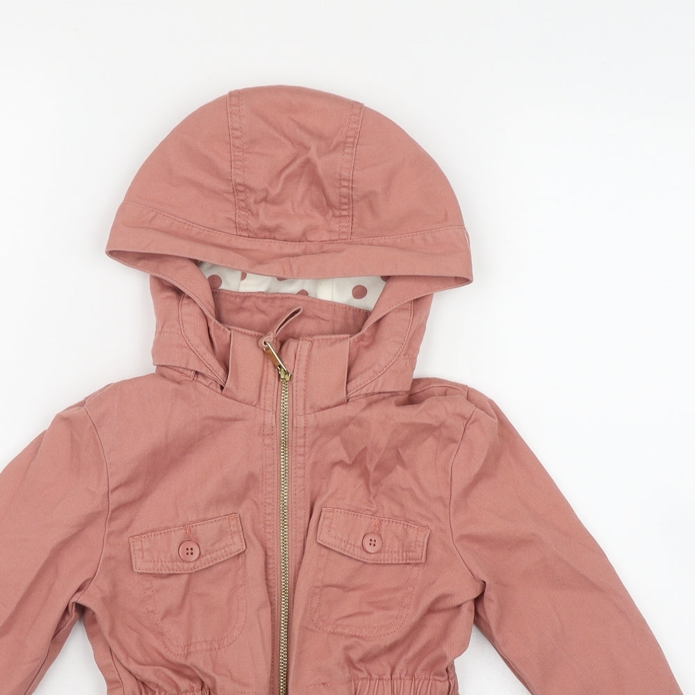 H&M Girls Pink   Basic Coat Coat Size 4-5 Years
