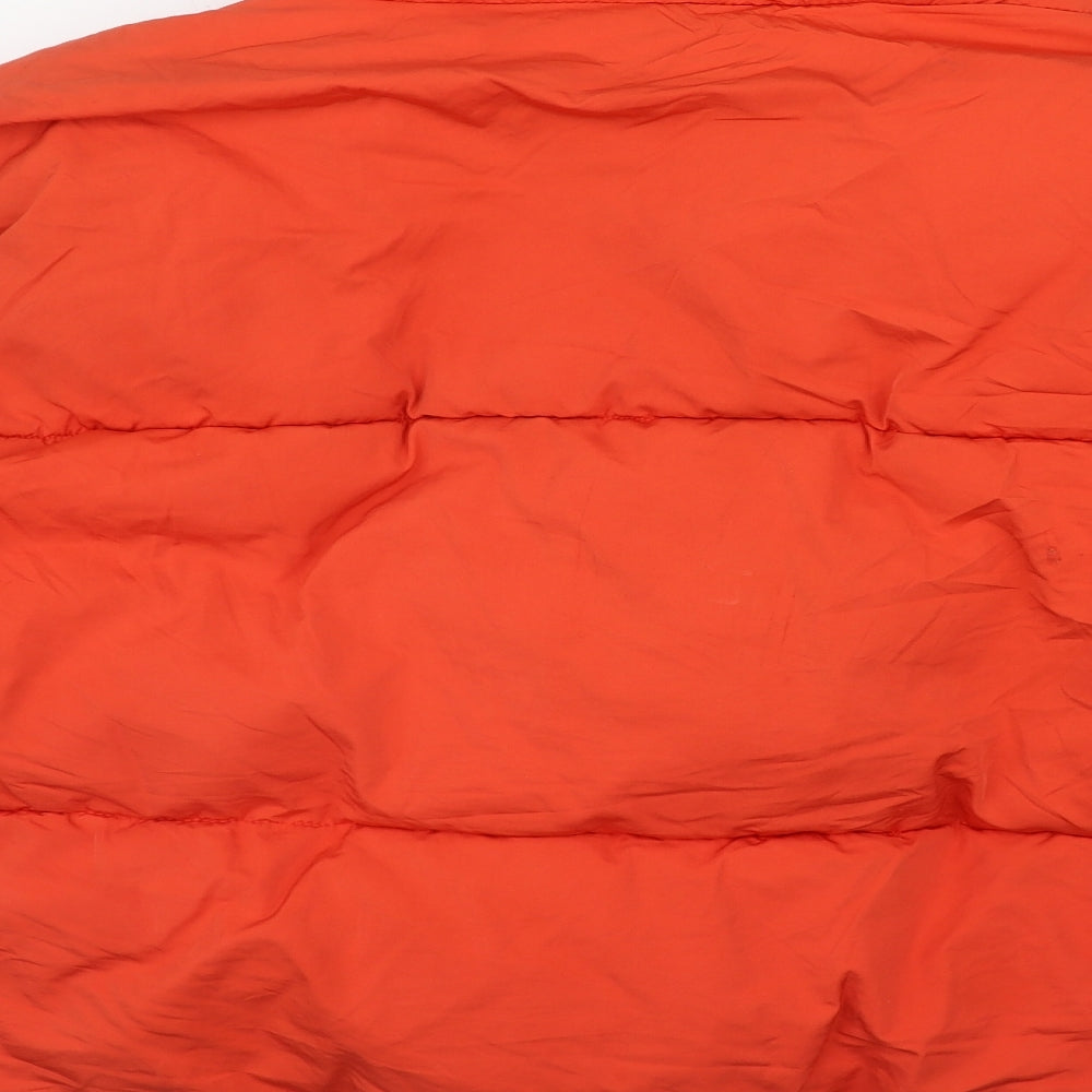 Topshop Womens Orange   Puffer Jacket Coat Size 12  Snap