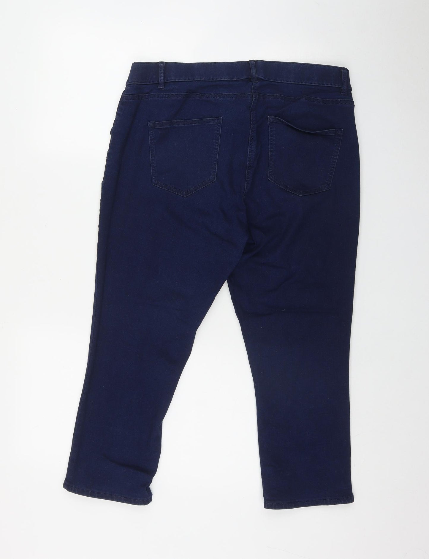 George Womens Blue  Cotton Capri Jeans Size L L22 in Regular Button
