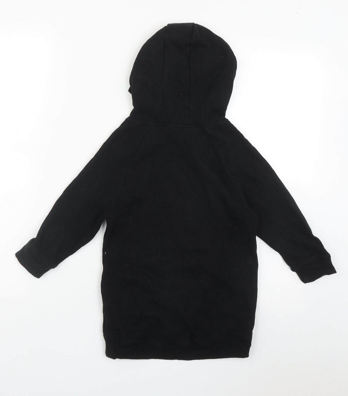 NEXT Girls Black  Cotton Pullover Hoodie Size 3-4 Years   - Sequin star