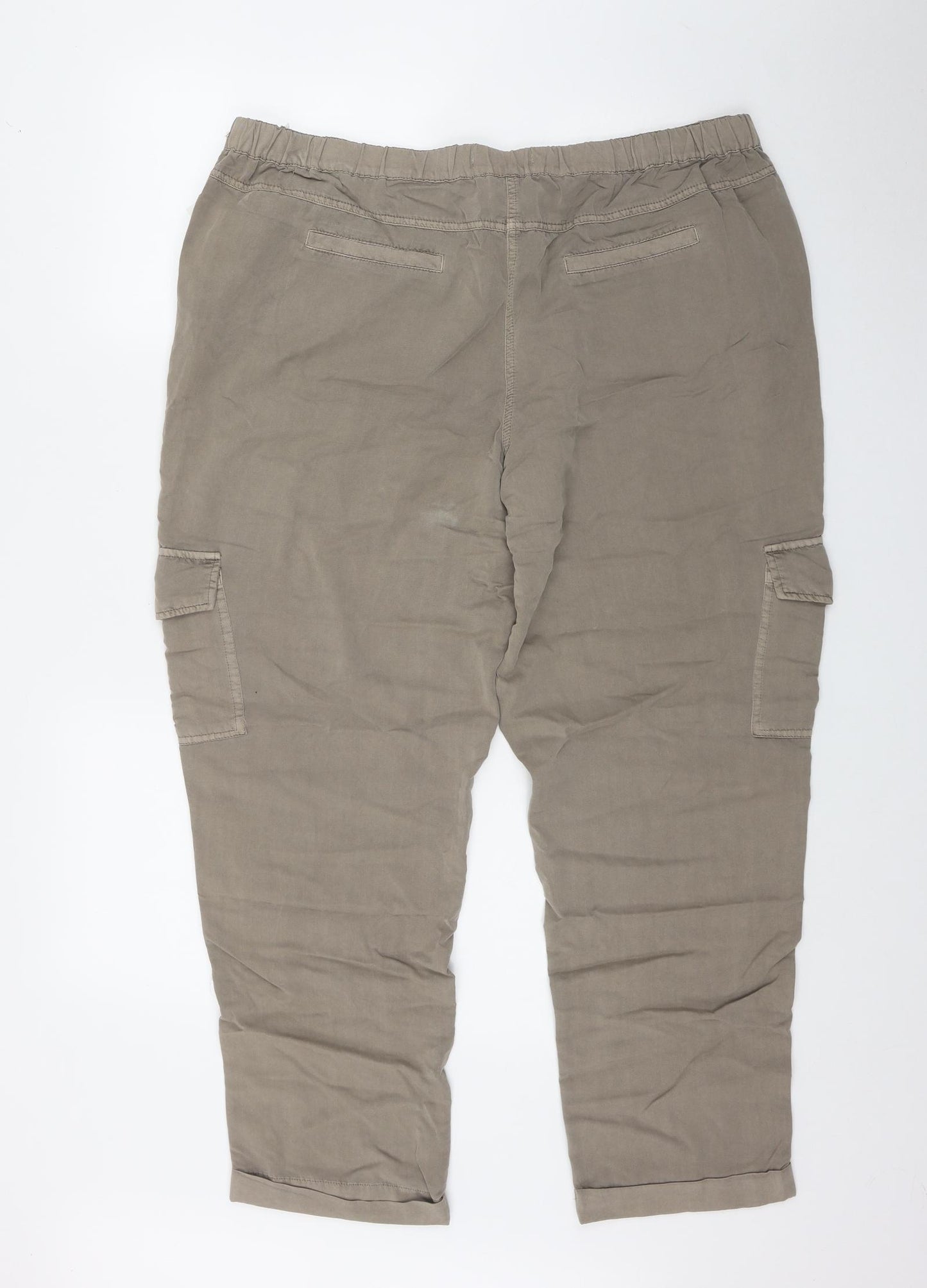 George Womens Brown  Viscose Cargo Trousers Size 20 L29 in Regular Button