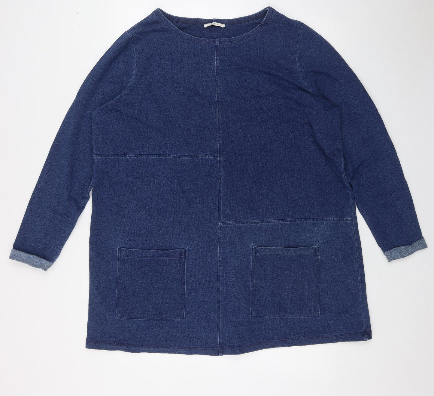 TU Womens Blue  Cotton Basic T-Shirt Size 20 Round Neck