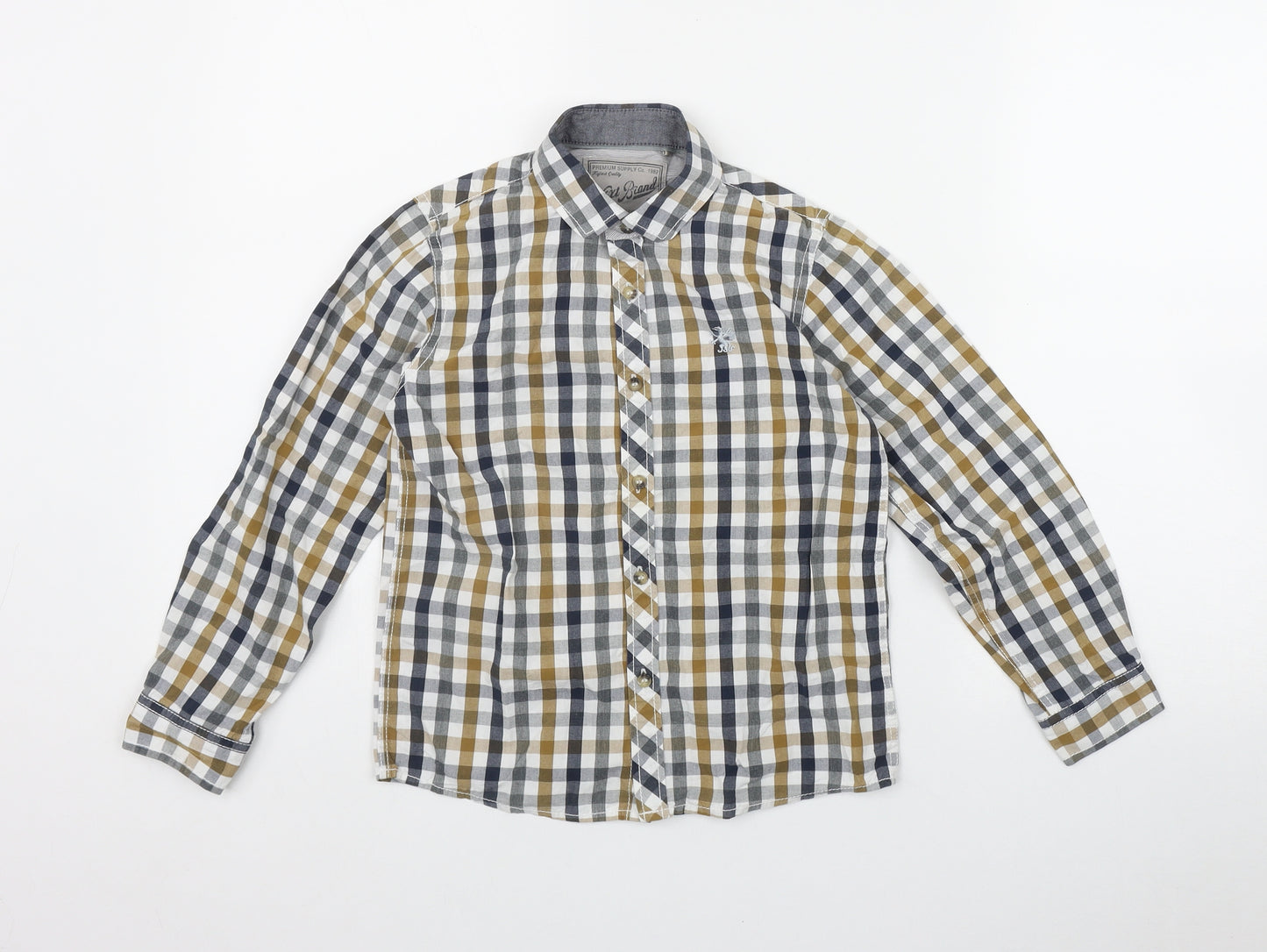 NEXT Boys Multicoloured Gingham Cotton Basic Button-Up Size 8 Years Collared Button