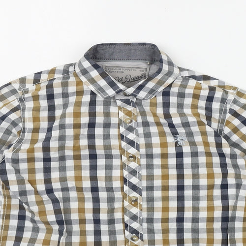 NEXT Boys Multicoloured Gingham Cotton Basic Button-Up Size 8 Years Collared Button