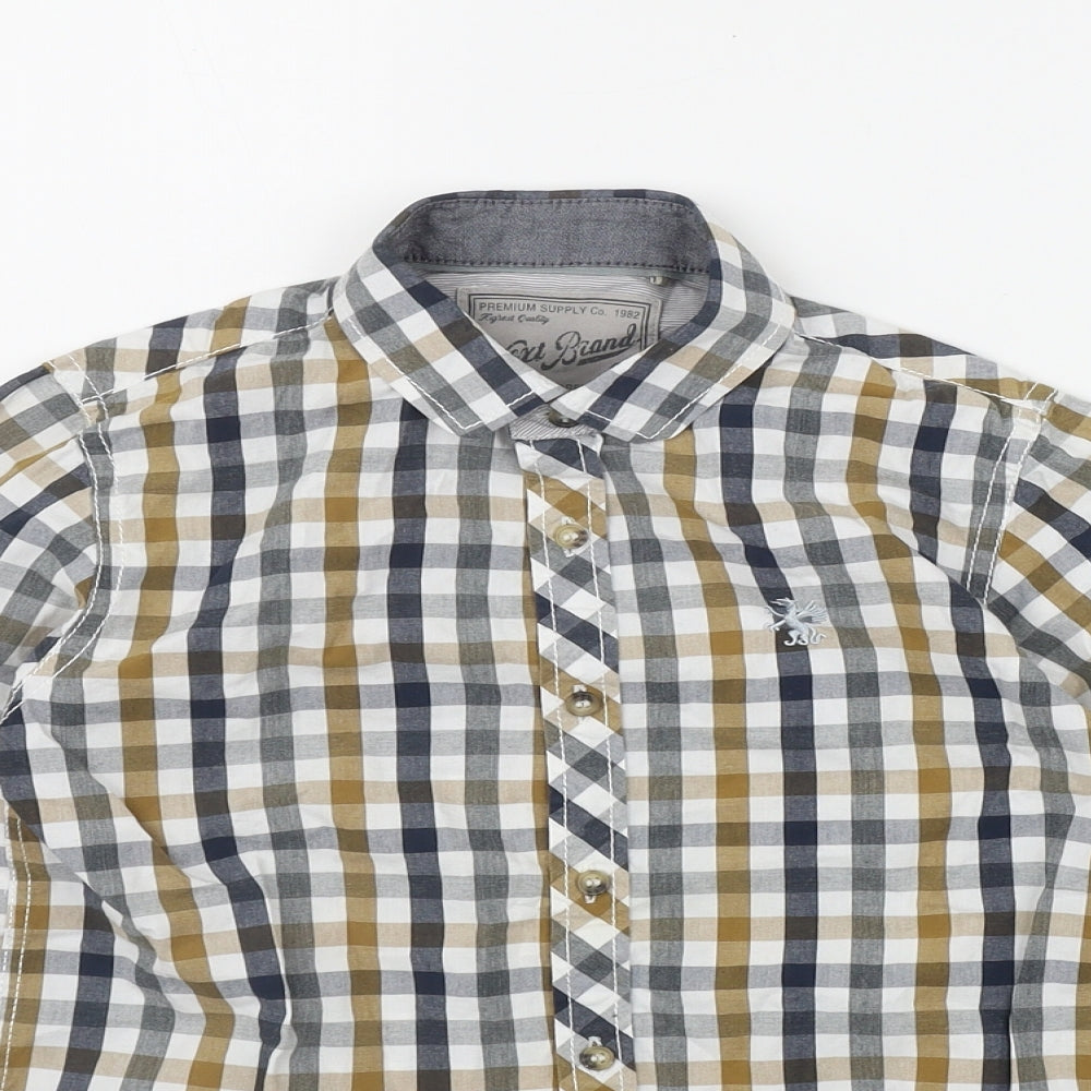 NEXT Boys Multicoloured Gingham Cotton Basic Button-Up Size 8 Years Collared Button