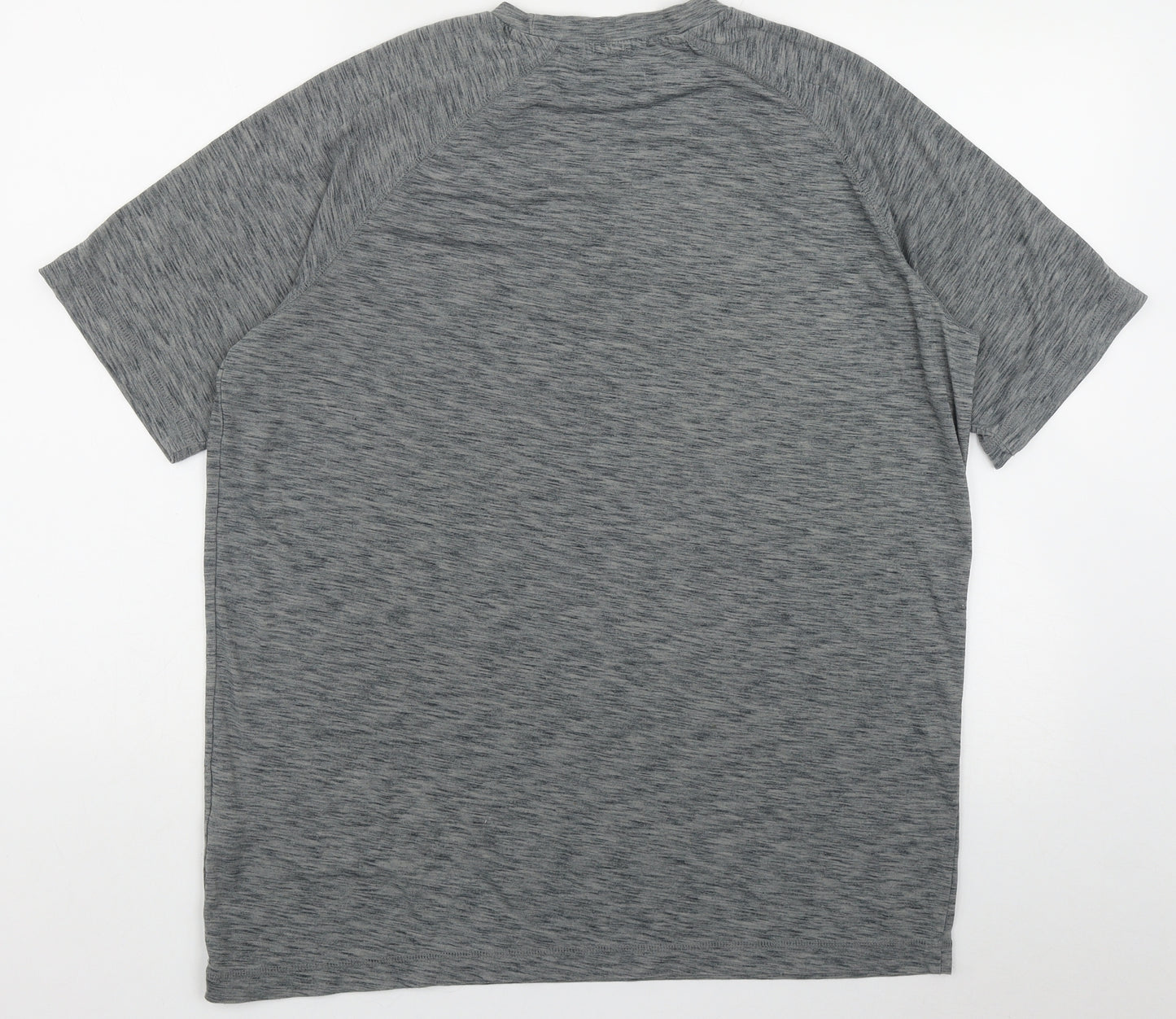 DLX Mens Grey  Polyester Basic T-Shirt Size XL Round Neck
