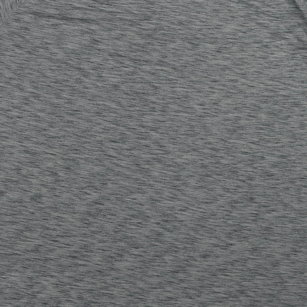 DLX Mens Grey  Polyester Basic T-Shirt Size XL Round Neck