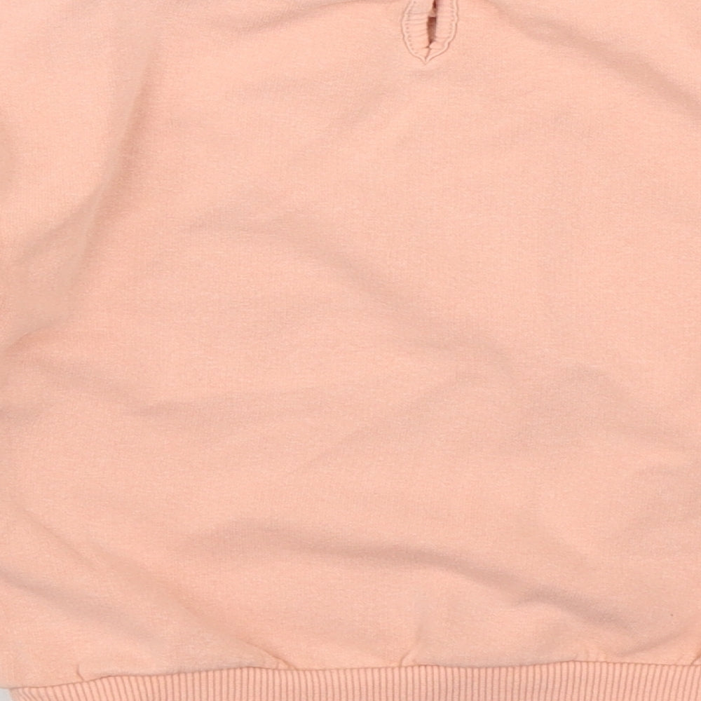 Matalan Girls Pink  Cotton Pullover Sweatshirt Size 3-4 Years  Button - 'Stay wild change the world'