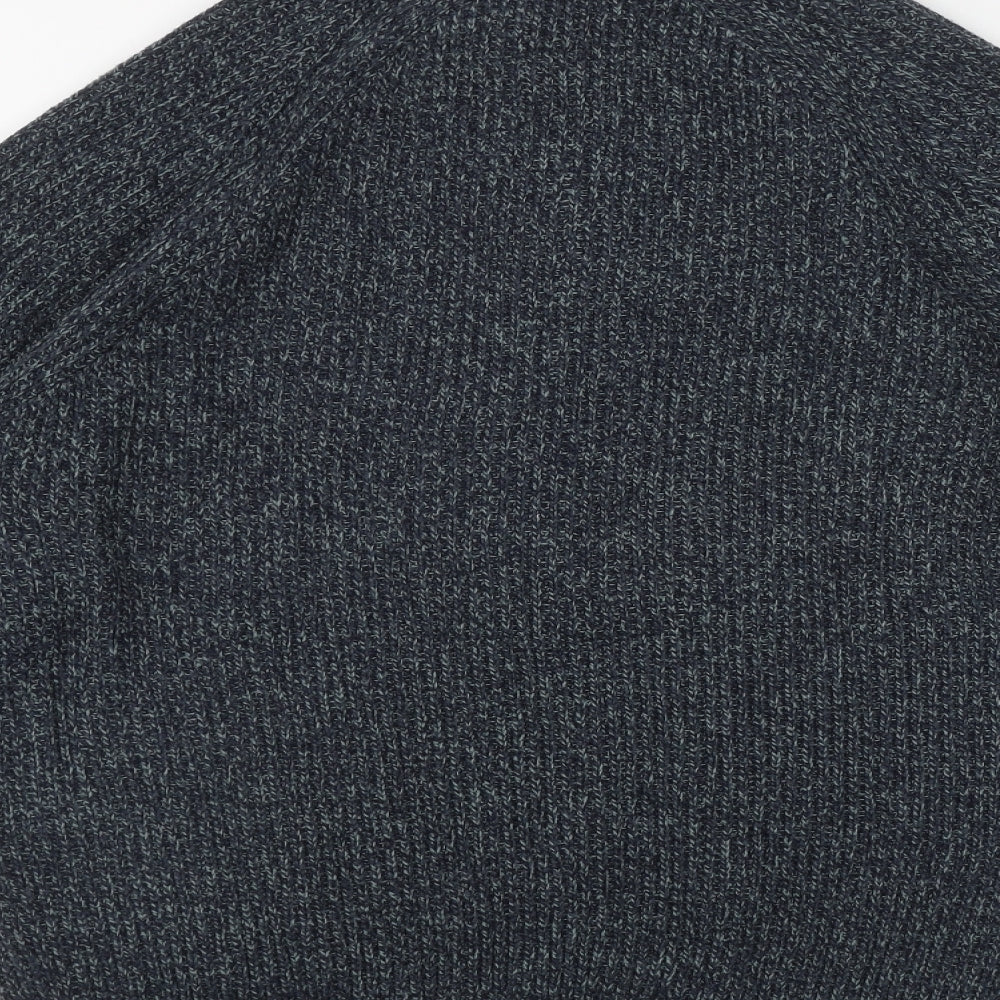 TU Mens Blue High Neck  Acrylic Pullover Jumper Size M