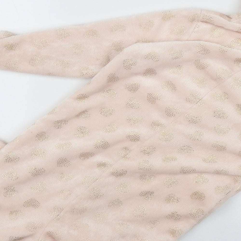 M&Co Girls Pink Geometric Polyester Top One Piece Size 5-6 Years  Zip - Heart print