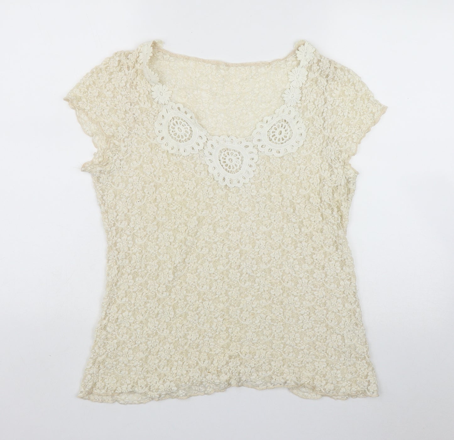 Per Una Womens Ivory  Viscose Basic T-Shirt Size 20 V-Neck