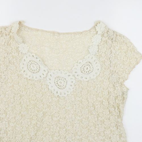 Per Una Womens Ivory  Viscose Basic T-Shirt Size 20 V-Neck