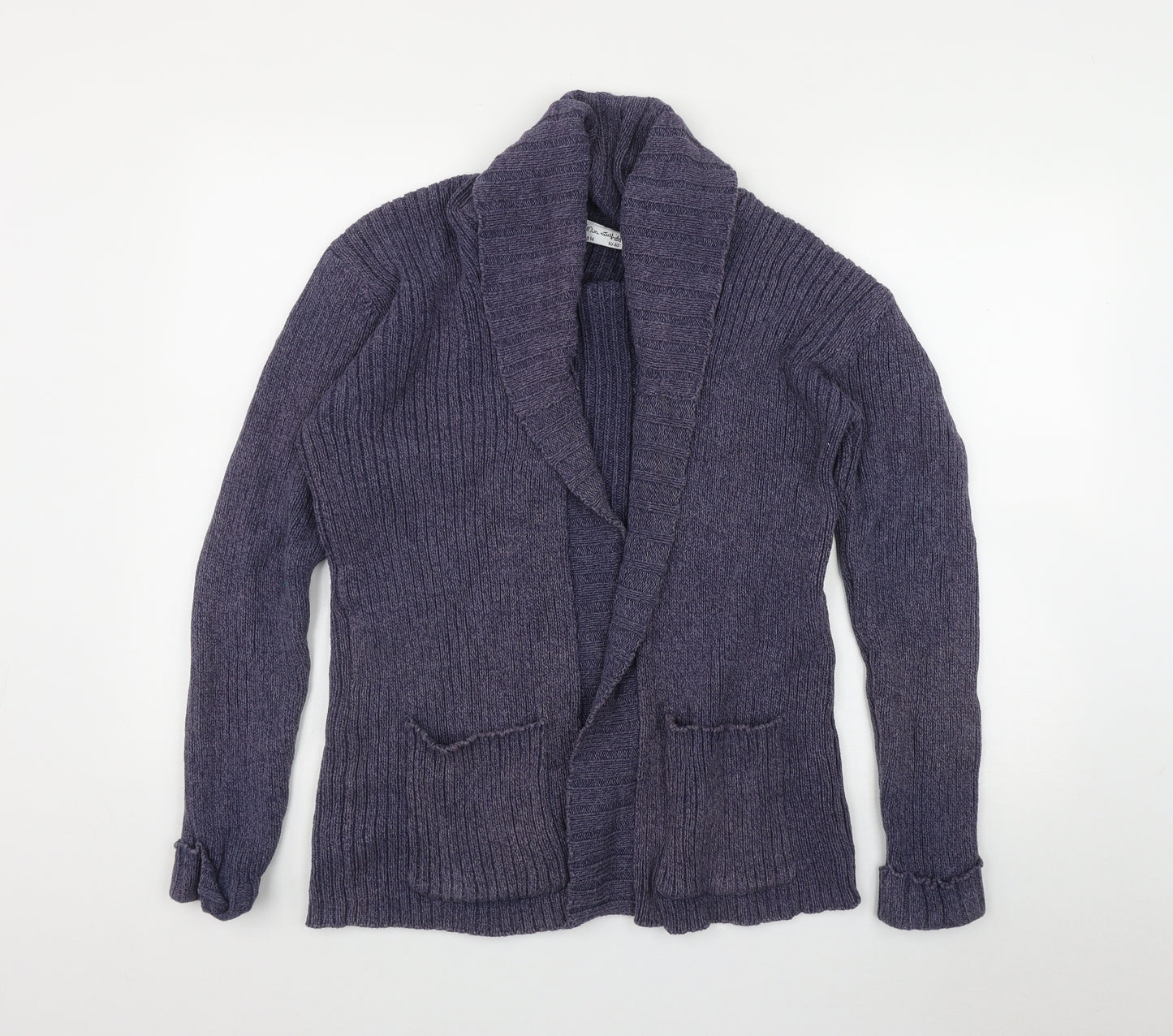 Miss Selfridge Womens Blue V-Neck  Cotton Cardigan Jumper Size 14
