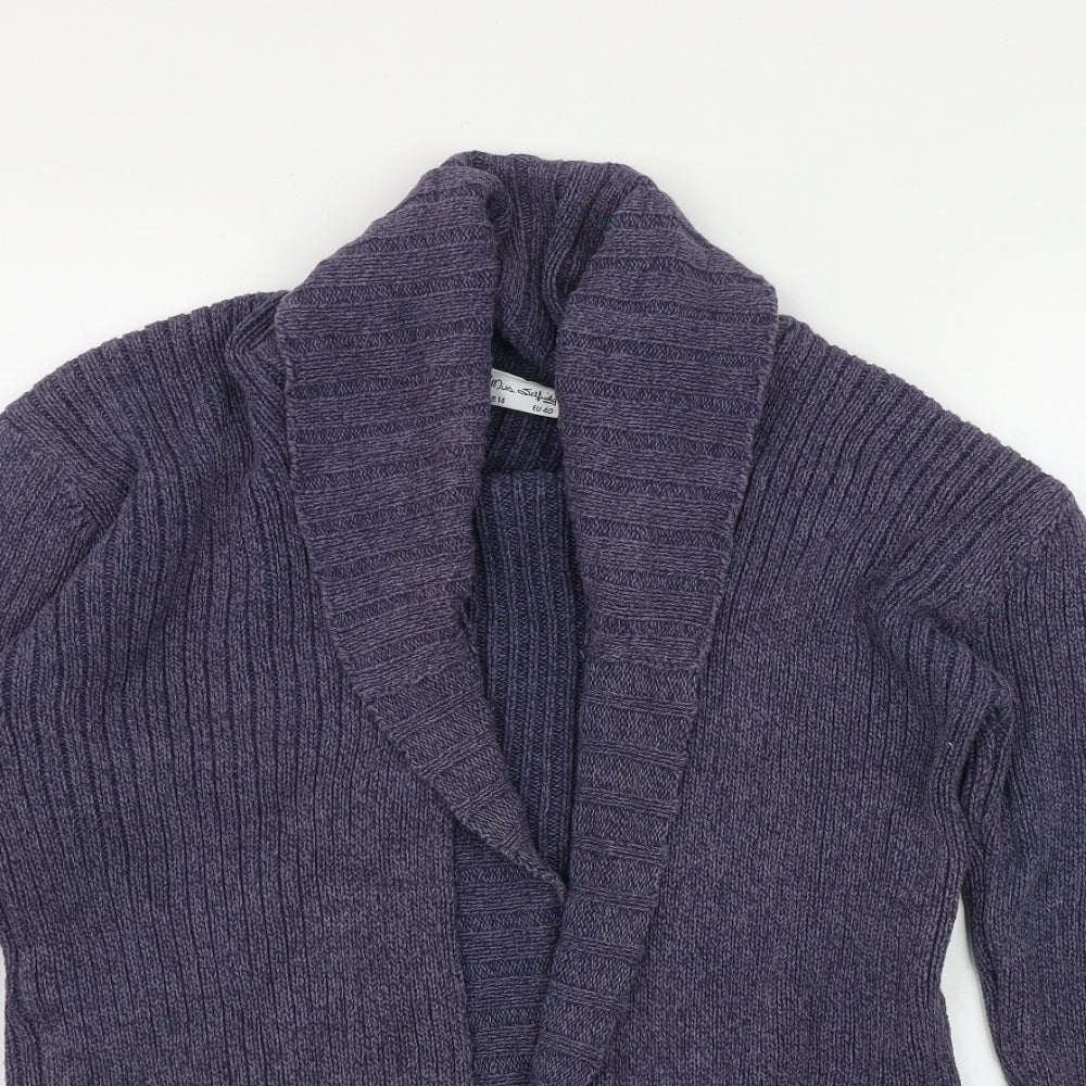 Miss Selfridge Womens Blue V-Neck  Cotton Cardigan Jumper Size 14