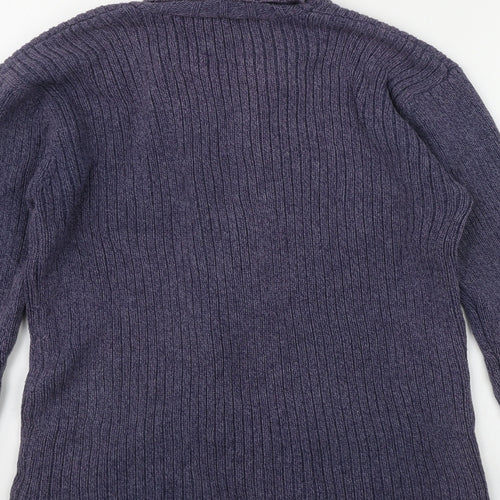 Miss Selfridge Womens Blue V-Neck  Cotton Cardigan Jumper Size 14