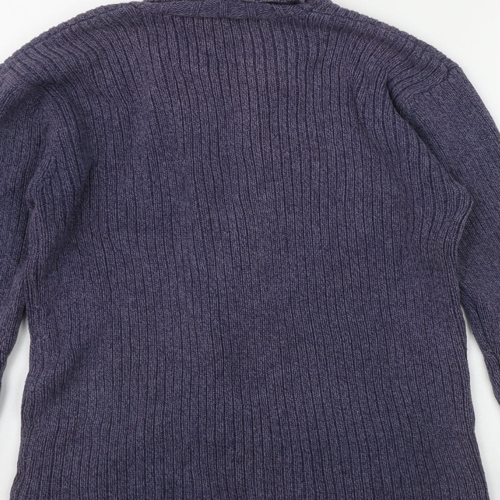 Miss Selfridge Womens Blue V-Neck  Cotton Cardigan Jumper Size 14