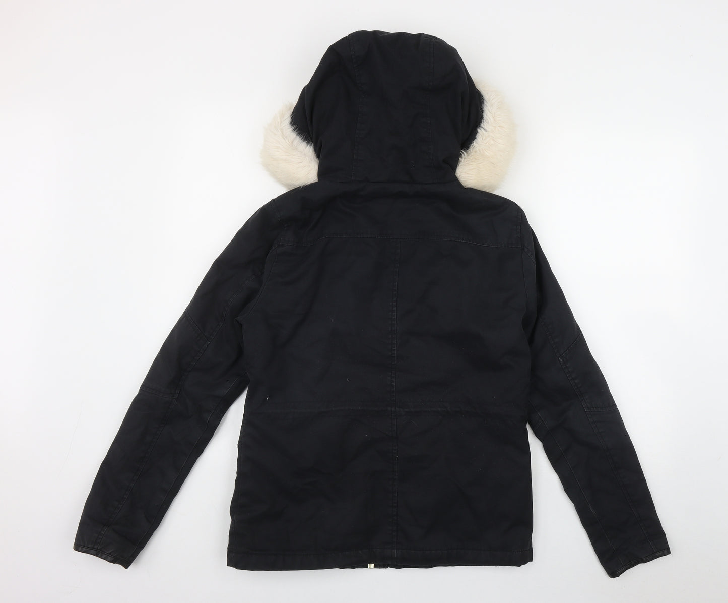 Topshop Womens Black   Parka Coat Size 8  Zip