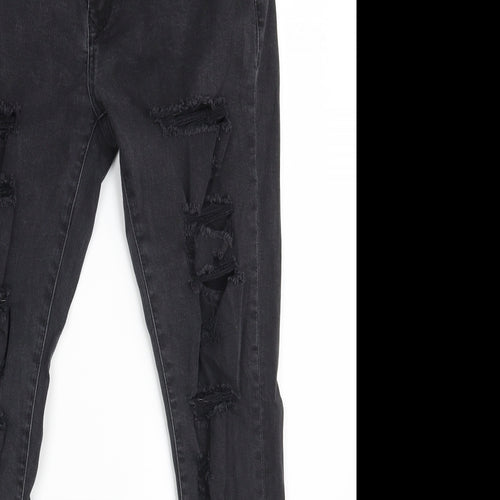River Island Mens Black  Cotton Skinny Jeans Size 32 in L30 in Slim Zip