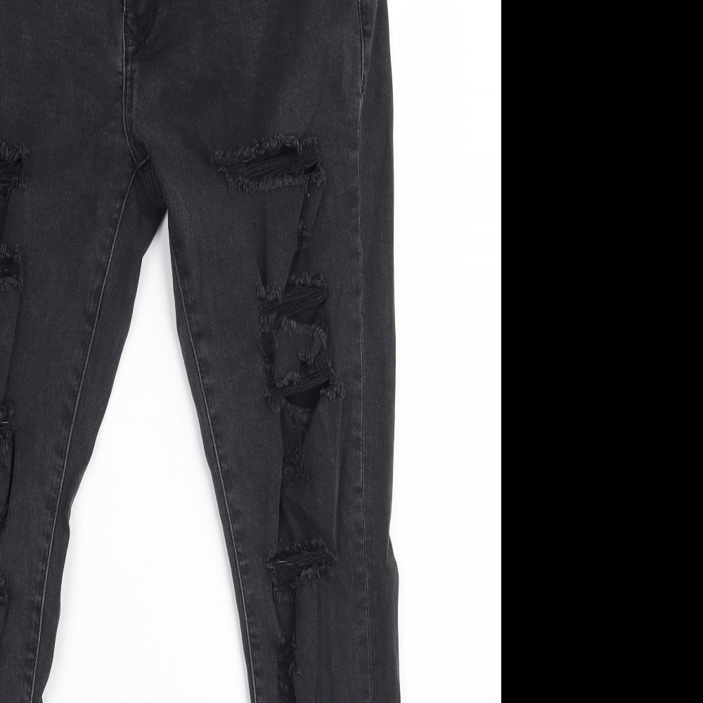 River Island Mens Black  Cotton Skinny Jeans Size 32 in L30 in Slim Zip