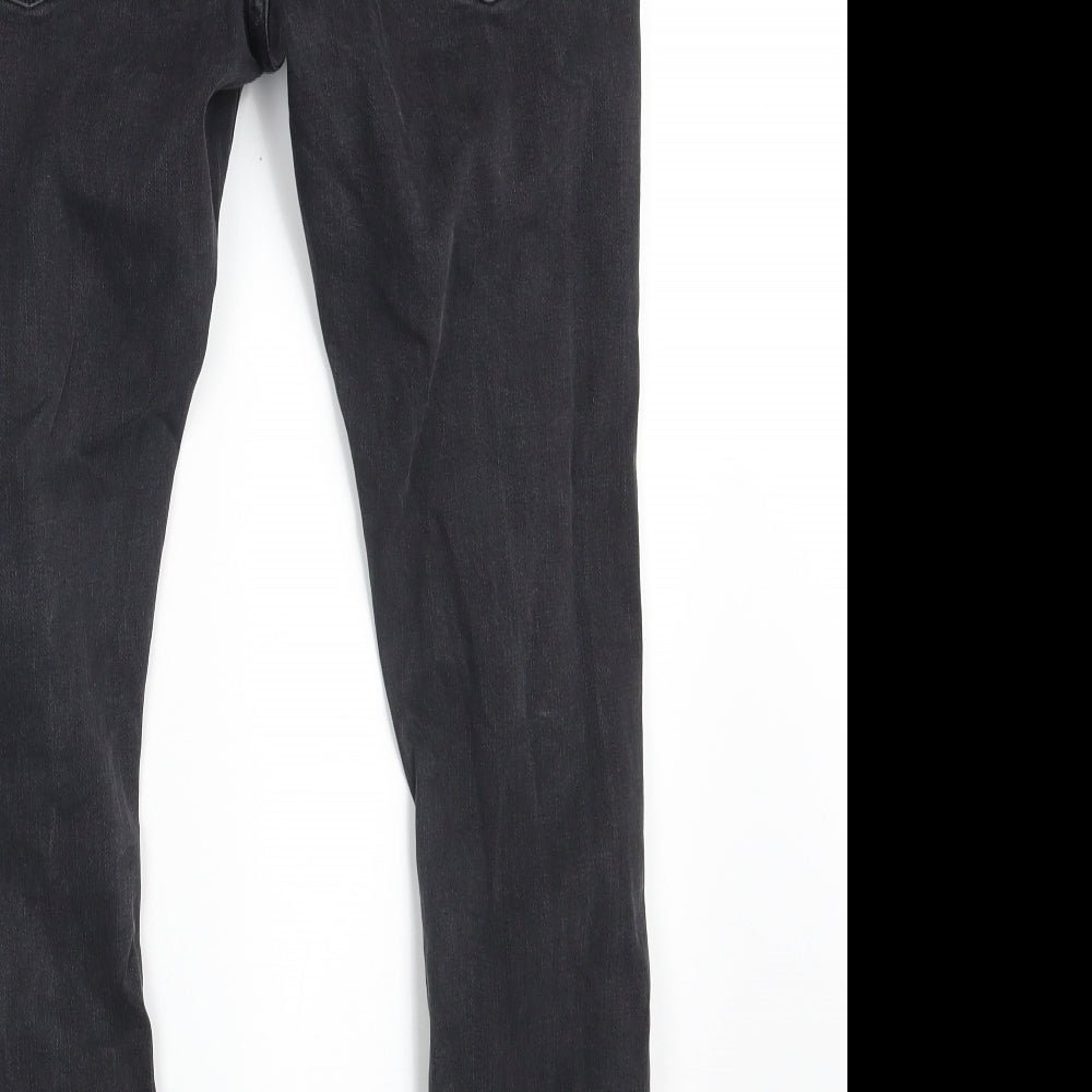 River Island Mens Black  Cotton Skinny Jeans Size 32 in L30 in Slim Zip