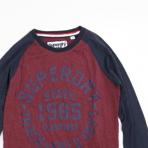 Superdry Mens Purple  Cotton Pullover Sweatshirt Size S