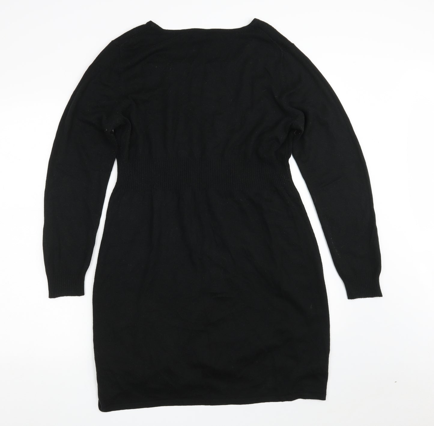 Spense Womens Black  Acrylic Jumper Dress  Size L  Boat Neck