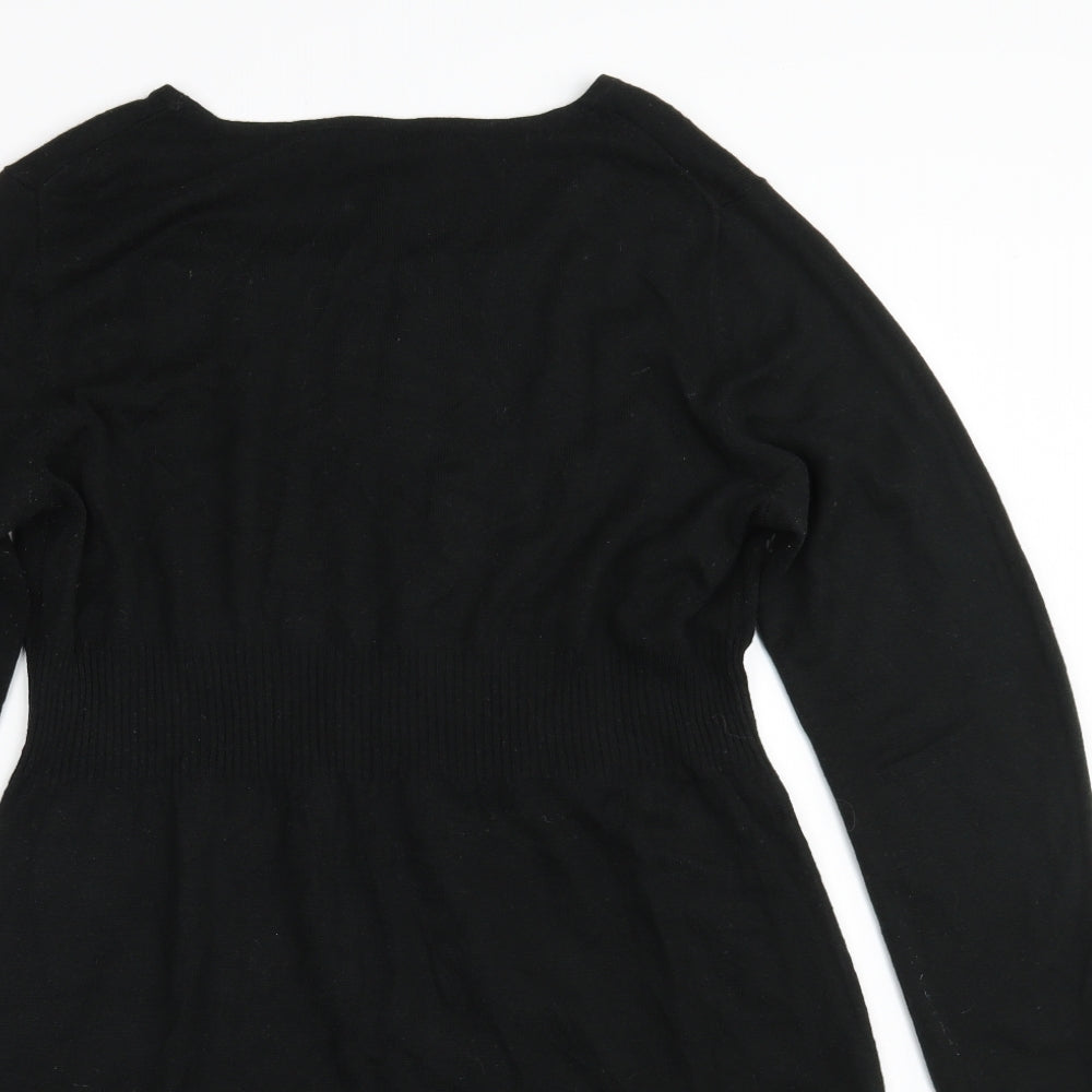 Spense Womens Black  Acrylic Jumper Dress  Size L  Boat Neck