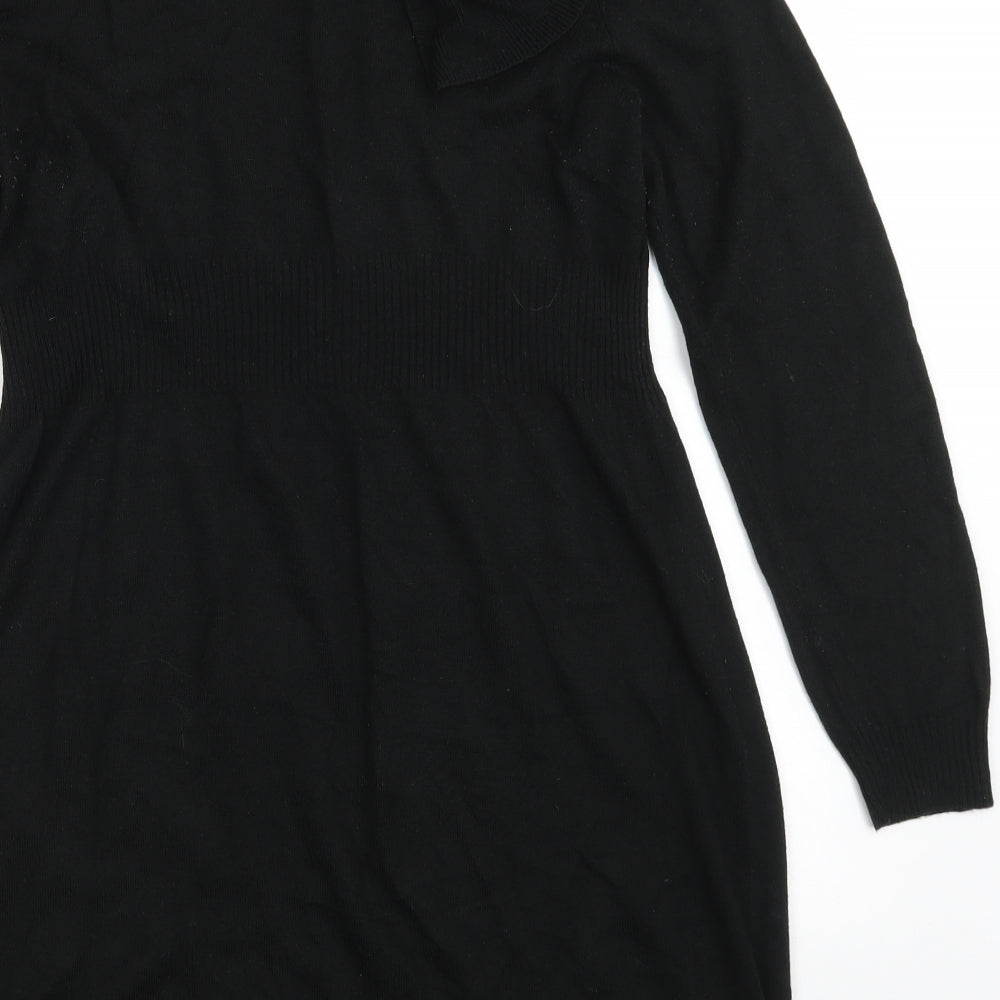 Spense Womens Black  Acrylic Jumper Dress  Size L  Boat Neck