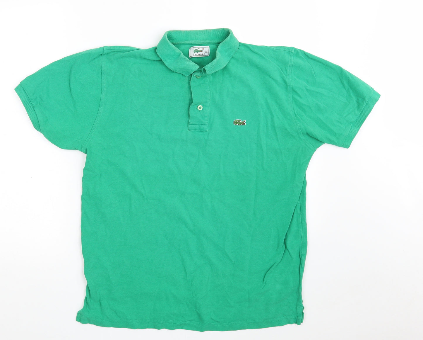 Lacoste Mens Green  100% Cotton  Polo Size XL Collared Button
