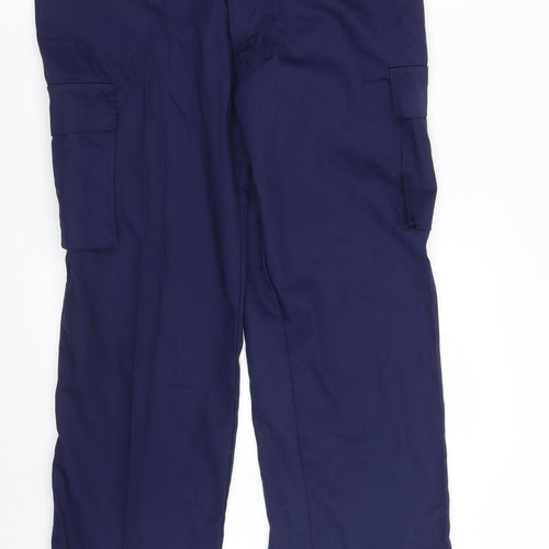 Arco Essentials Mens Blue  Polyester Cargo Trousers Size 34 in L30 in Regular Zip