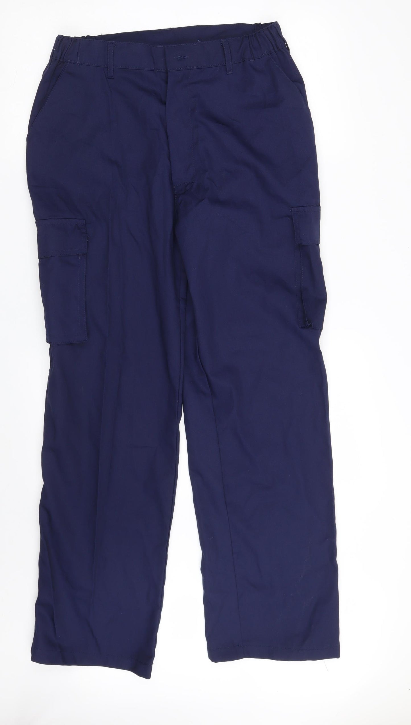 Arco Essentials Mens Blue  Polyester Cargo Trousers Size 34 in L30 in Regular Zip