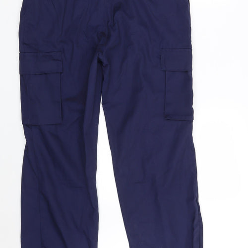 Arco Essentials Mens Blue  Polyester Cargo Trousers Size 34 in L30 in Regular Zip