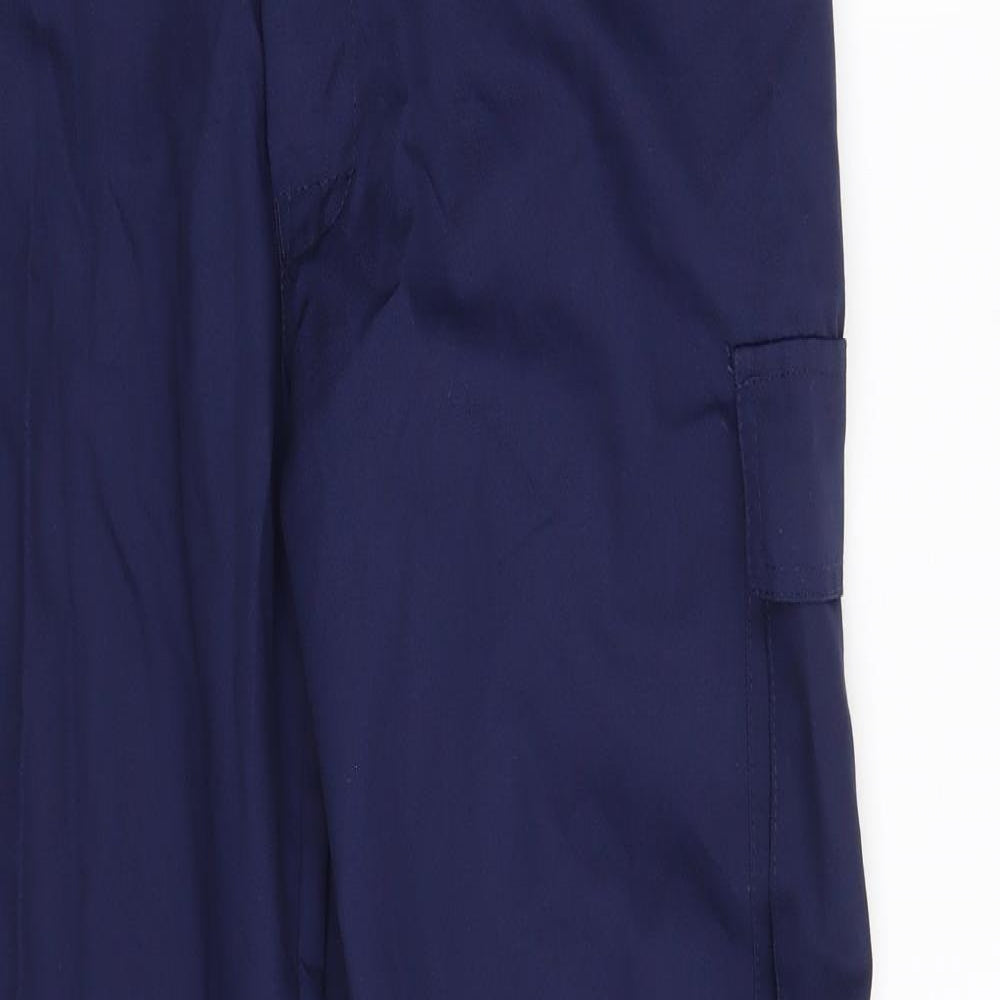 Arco Essentials Mens Blue  Polyester Cargo Trousers Size 34 in L30 in Regular Zip