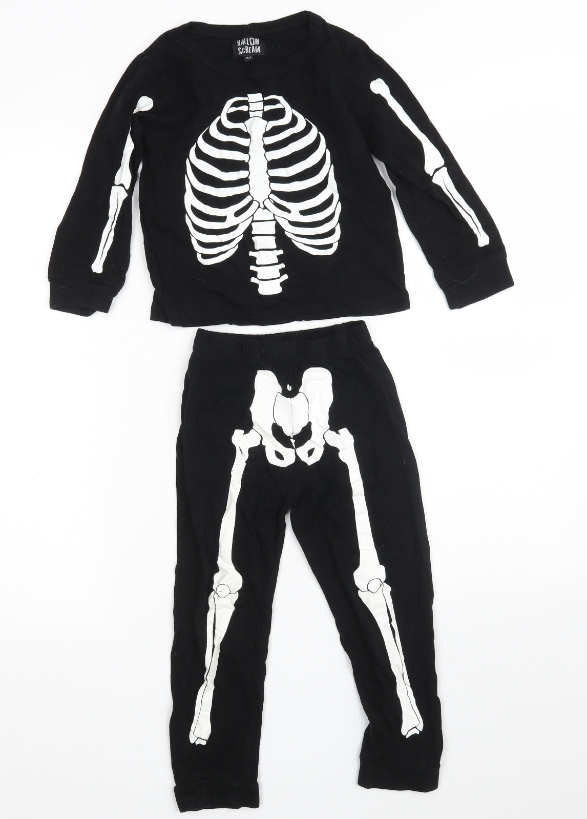 TJM Ltd  Boys Black  100% Cotton  Lounge Set Size 3-4 Years   - Hallow Scream