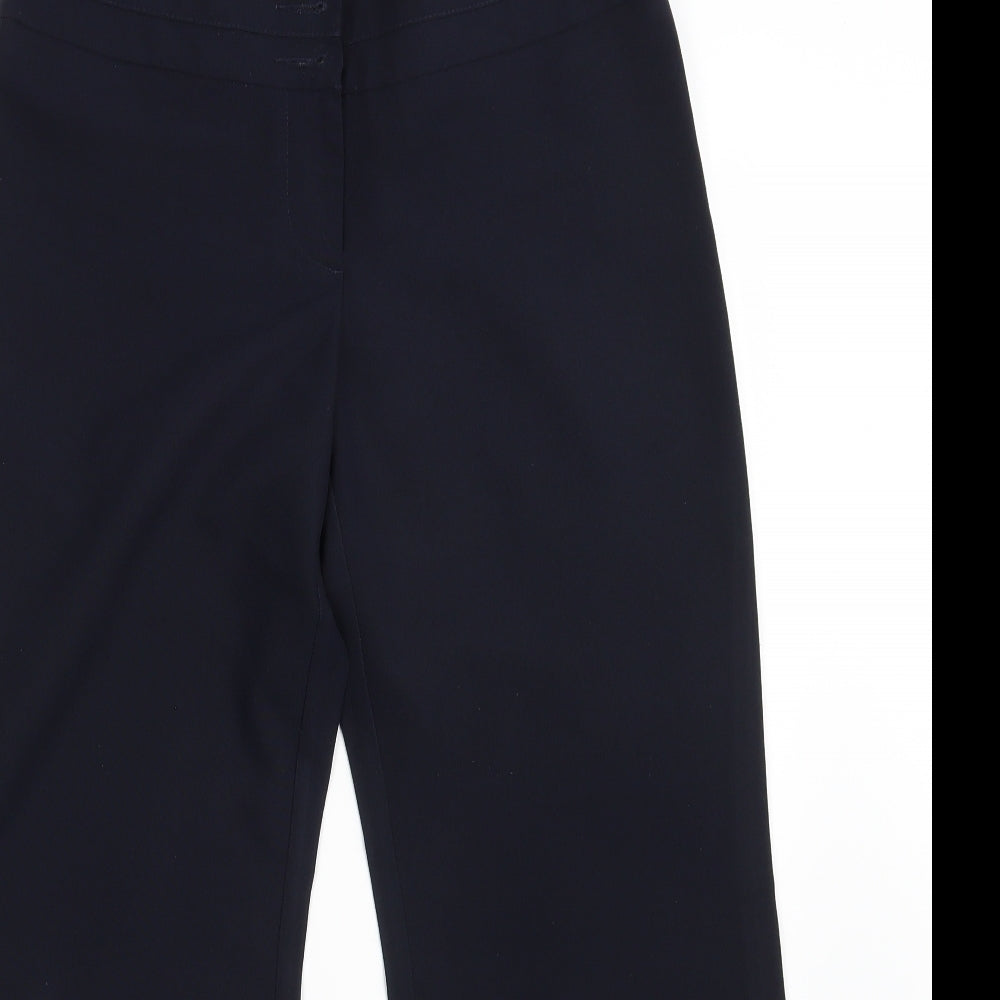 Marks and Spencer Womens Blue  Polyester Dress Pants Trousers Size 10 L28 in Regular Zip