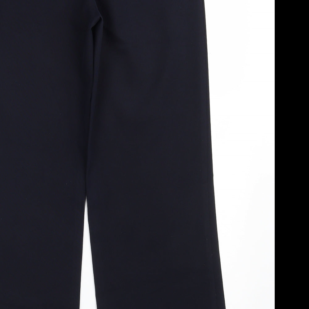 Marks and Spencer Womens Blue  Polyester Dress Pants Trousers Size 10 L28 in Regular Zip
